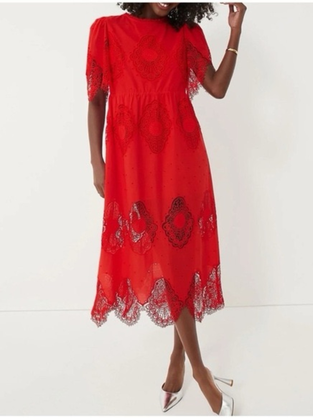 Tuckernuck Red Lace Catalina Dress